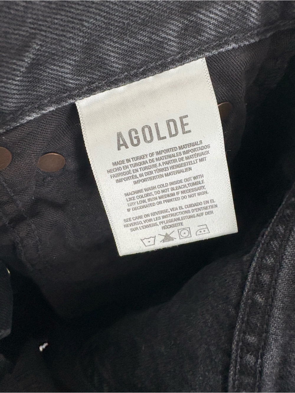 Agolde Washed Black High-Rise Jeans with Branded Button - Picture 7 of 8